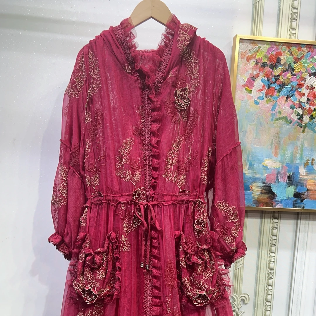 桑蚕丝外披女轻奢新款休闲时尚百搭高端刺绣防晒空调真丝开衫