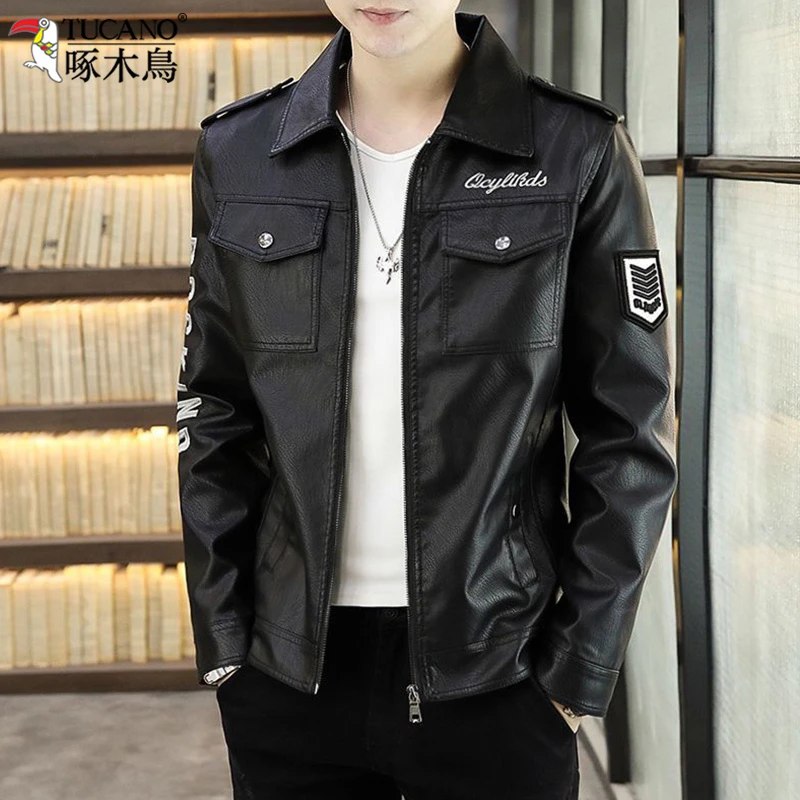 TUCANO/啄木鳥专柜男士皮衣新款潮流帅气皮夹克机车服皮外套百搭