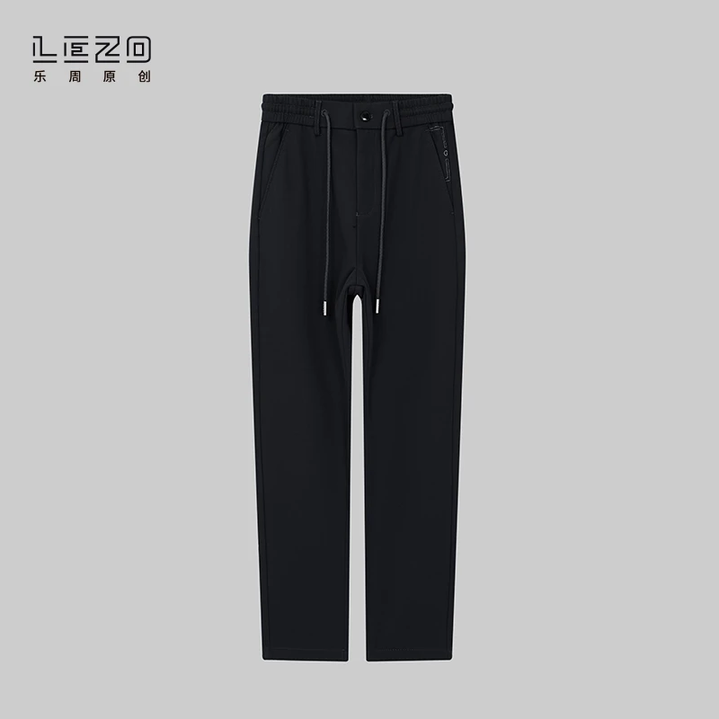 LEZO乐周原创 男士秋季简约休闲长裤基础版 924316425深灰色