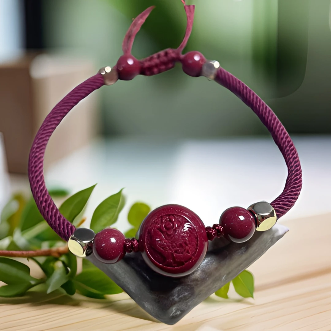 天然辰砂【涵灵珠宝双旦】手工编织红绳手链十二生肖朱砂手串可调节