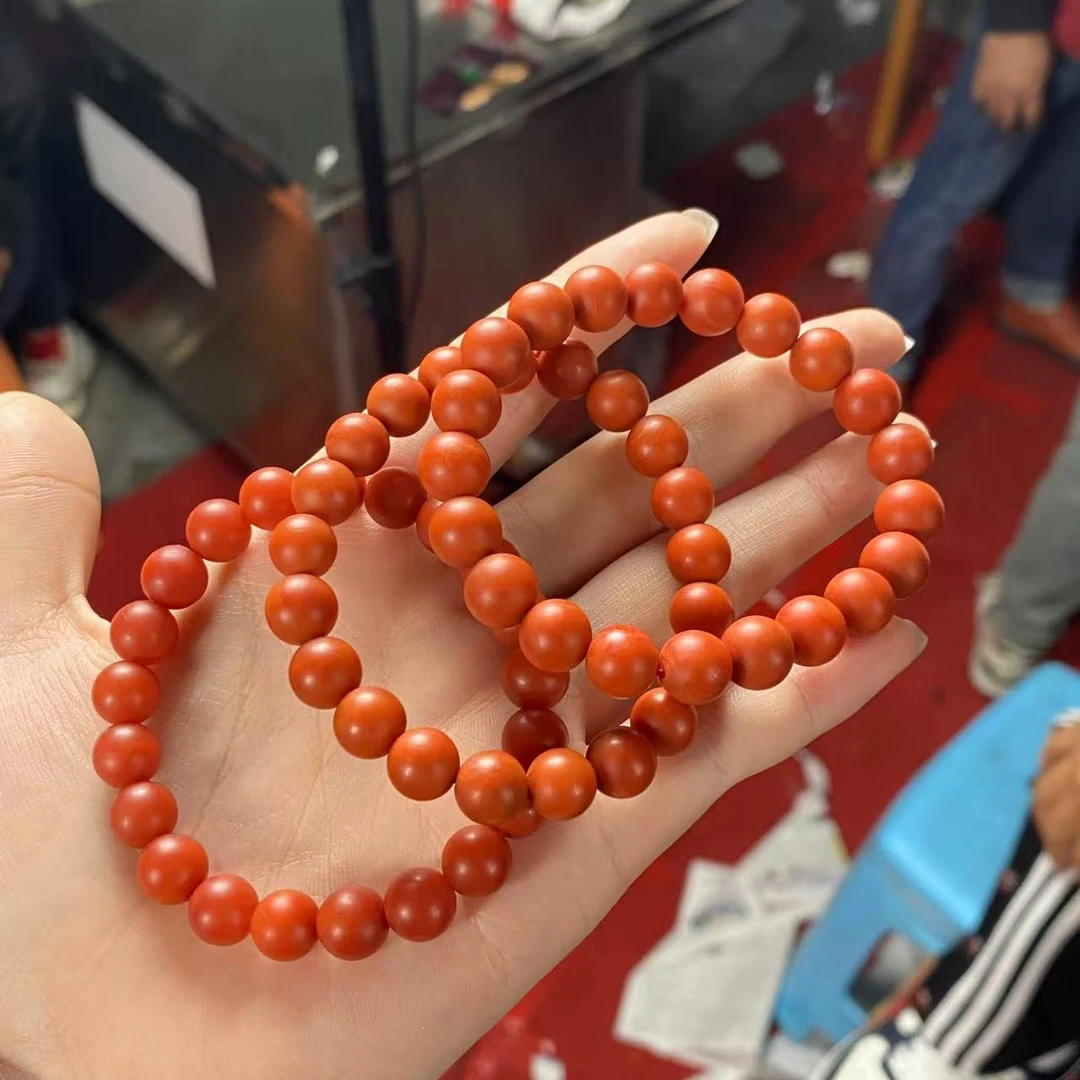 【小宝珠宝】18 S81769-南红单圈手串-多样性发一件-9mm+
