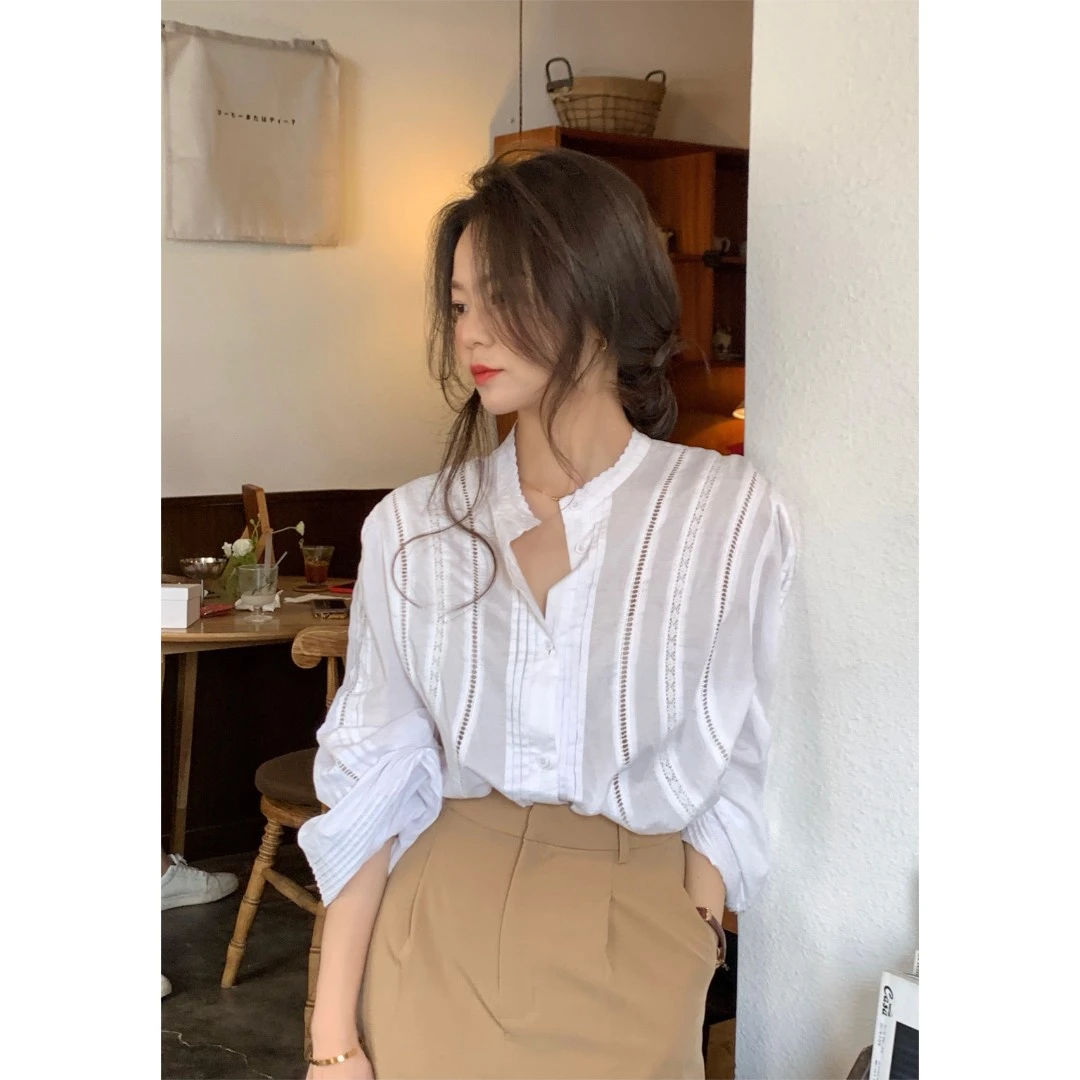 洋气白衬衫女外穿女士高端衬衫春夏百搭轻奢高级感休闲长袖防晒