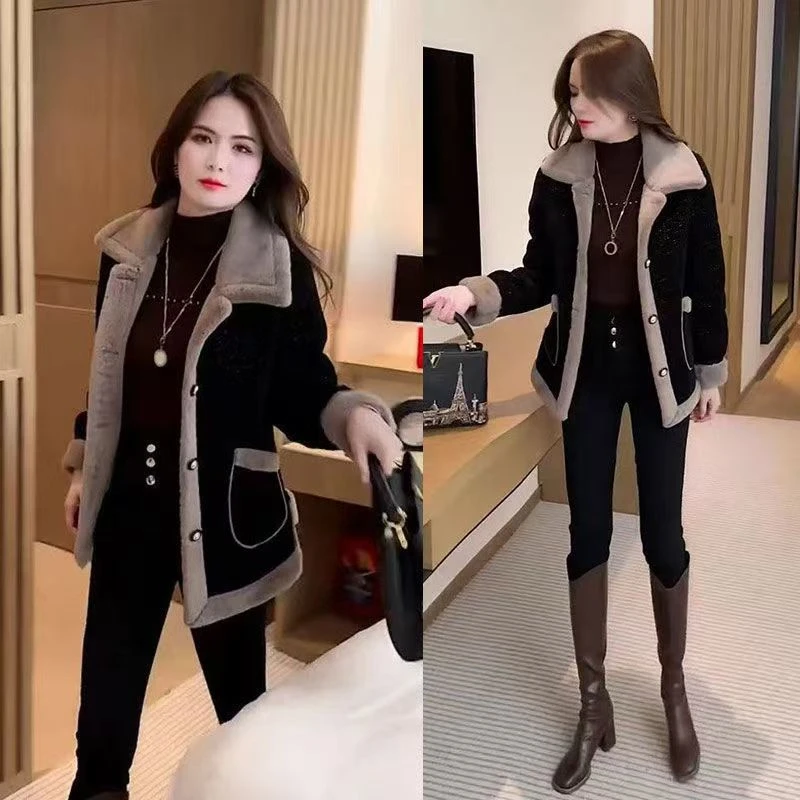 洋气短款外套2024女冬季新款加绒加厚小香风显瘦百搭气质保暖上衣