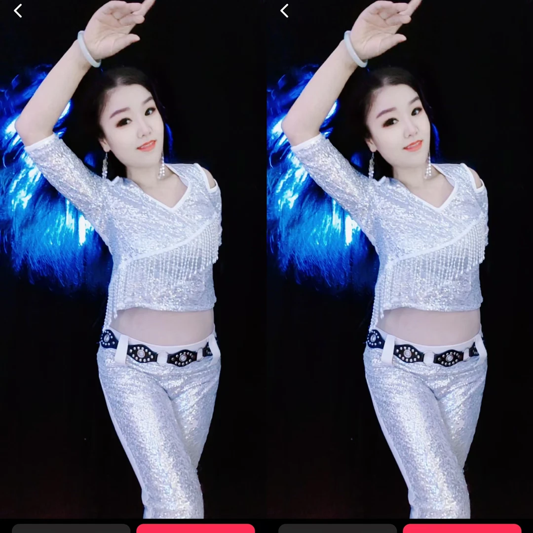 美女时尚亮晶晶秋冬显瘦套装