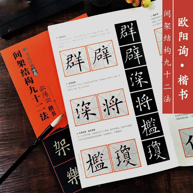 欧阳询楷书间架结构九十二法 92法技法讲解 永字八法九成宫练字帖