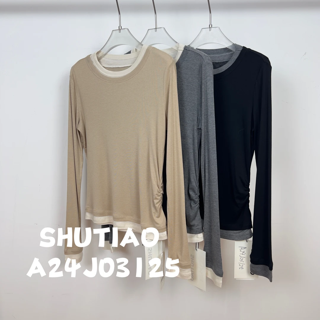 【SHUTIAO】2024秋冬：新款小众设计款T恤A24J03125