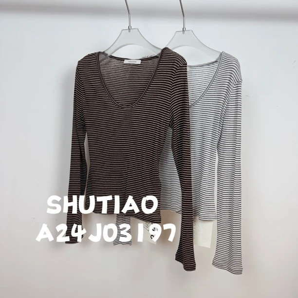 【SHUTIAO】2024秋冬：新款小众设计款T恤A24J03197