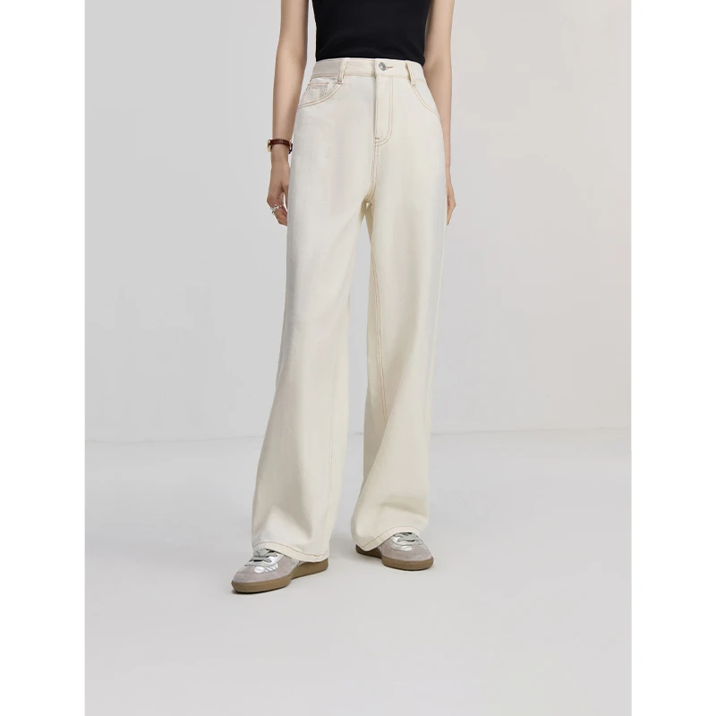 自巧小个子女装穿搭直筒牛仔裤显瘦微阔休闲百搭拖地裤 24ZQ93118