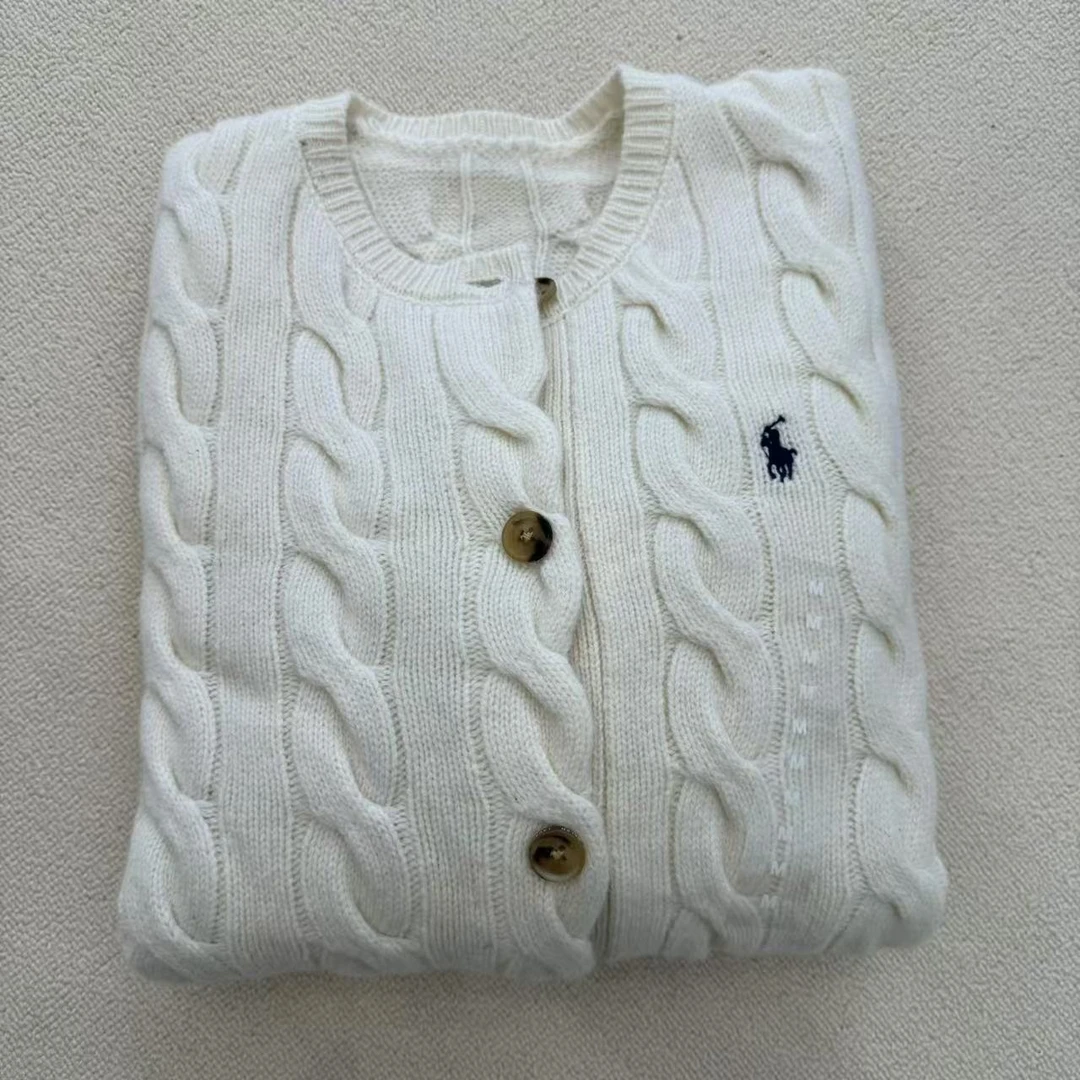 『朱小姐』“经典必如”针织羊毛羊绒绞花休闲开衫 F194