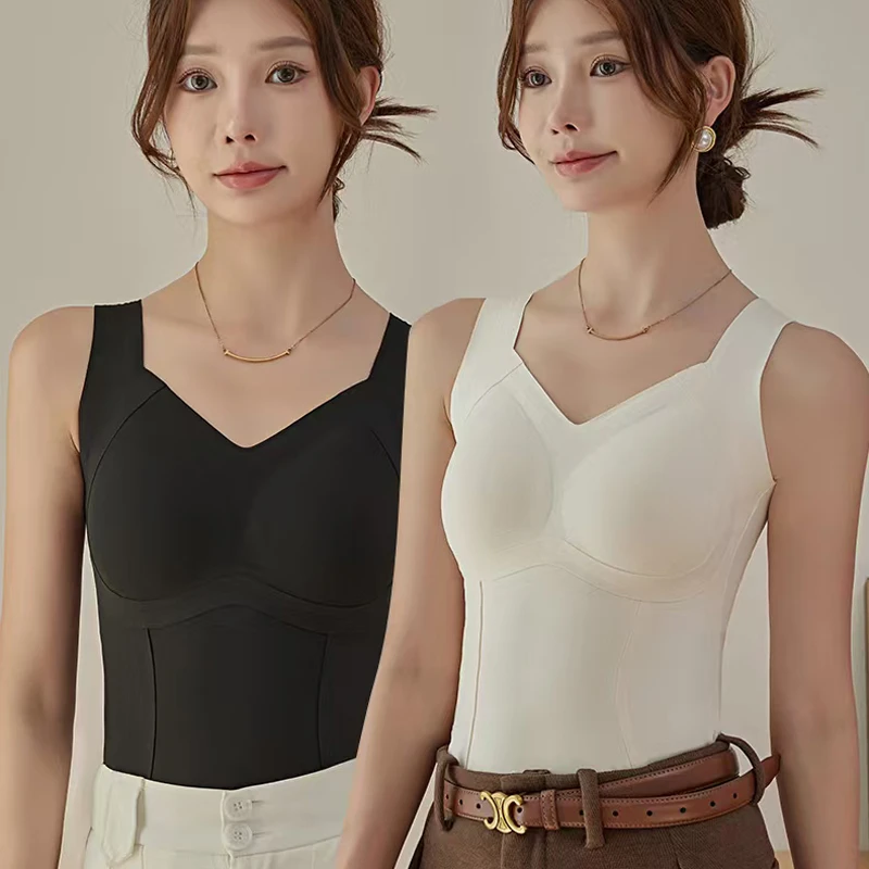 吊带背心女士内搭新款百搭带胸垫裹胸美背舒适打底上衣潮 6686