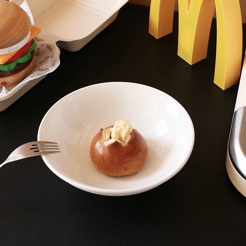 17.5*6cm 7寸双喜小脚喇叭碗高颜值菜盘高脚斗笠碗蒸蛋碗饭碗沙拉