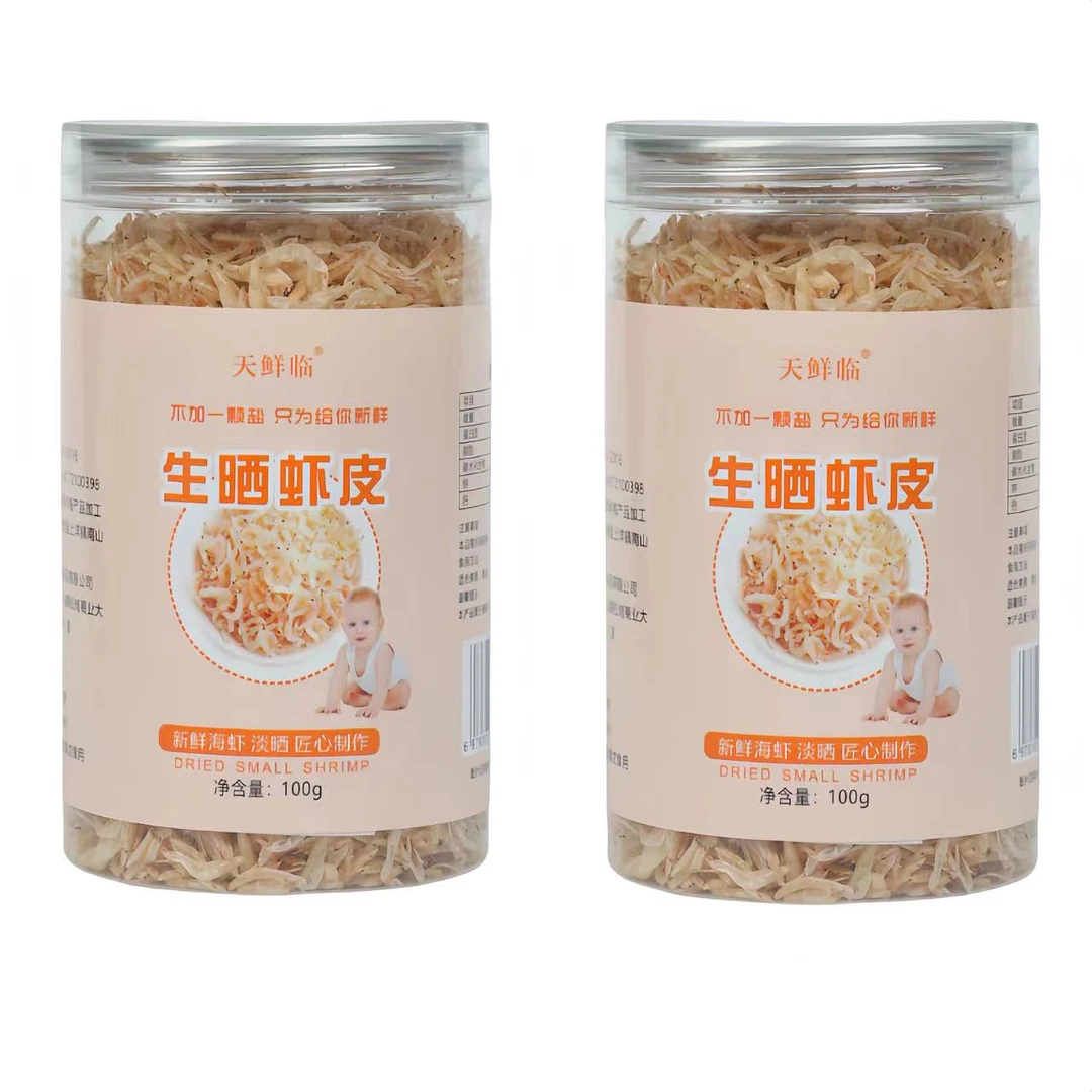 天鲜临生晒虾皮淡干无盐虾皮新鲜海产干货宝宝辅食虾米营养100g