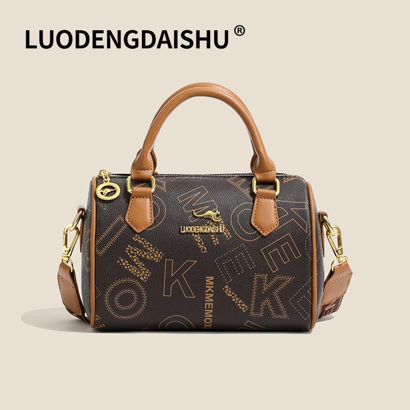 PinkGold轻奢2025新款女包包高档百搭枕头包时尚印花单肩包手提包