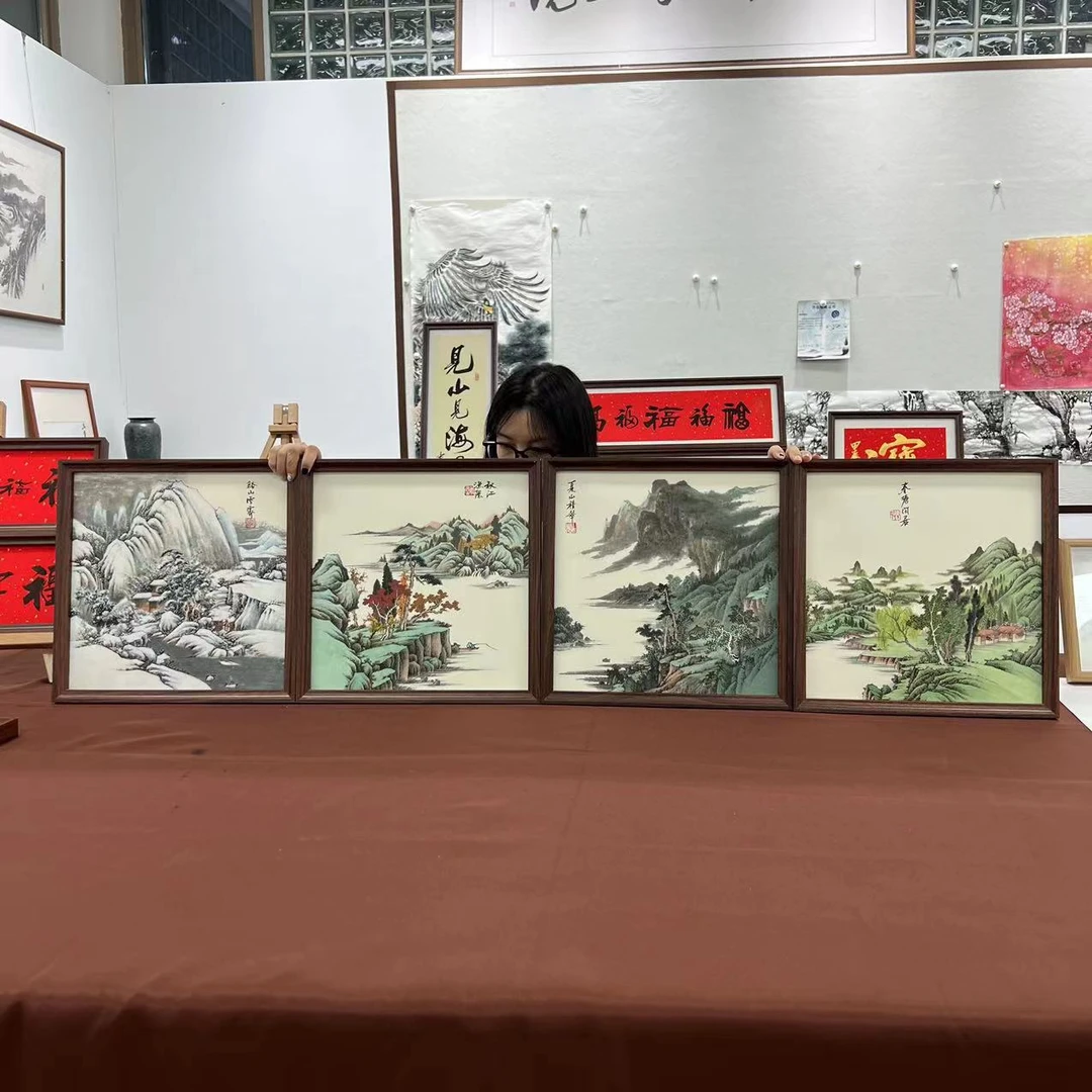 36*36国画/-春夏秋冬+36*36日进斗金/周作光(带框)