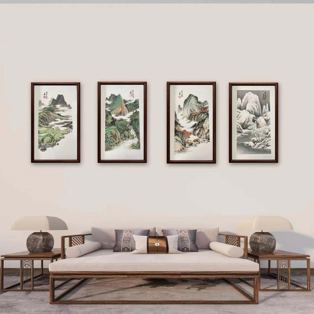 周作光西南传统美术馆-工笔春夏秋冬-写意山水高端字画作品