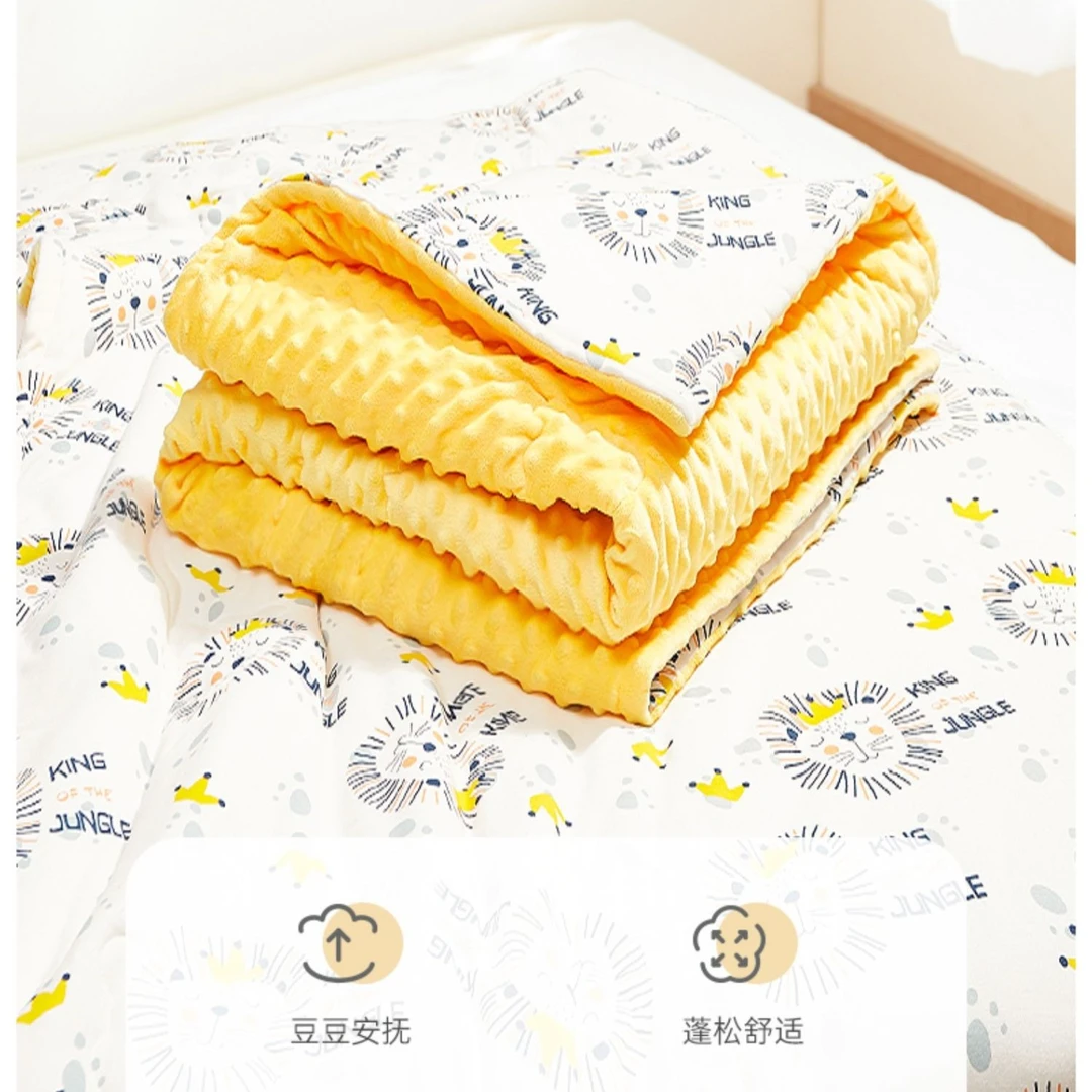 婴儿豆豆毯宝宝春秋被子新生儿毯子安抚毛毯儿童恒温豆豆被子薄棉