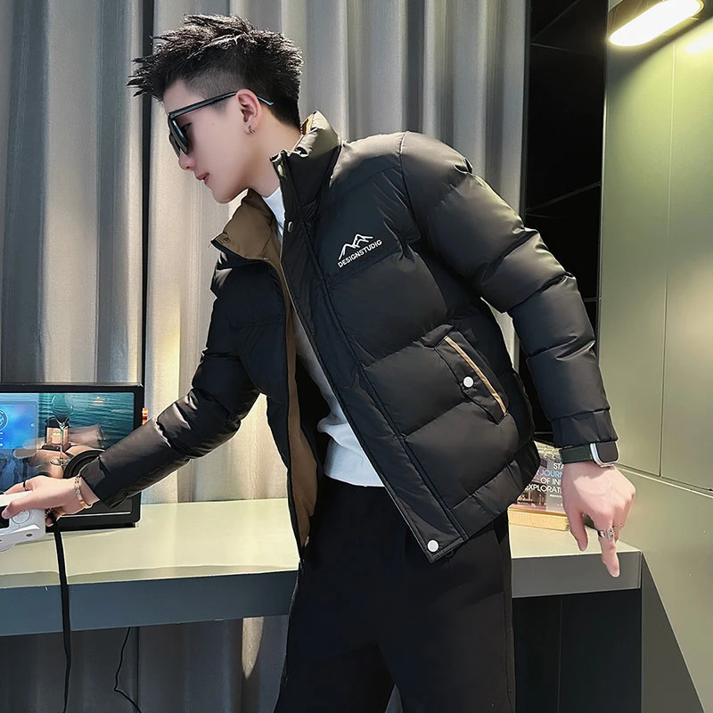 男士棉服冬季2025新款爆款潮牌刺绣立领棉衣外套冬装加厚保暖棉袄