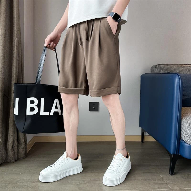 男士短裤夏季2025新款爆款高档宽松冰丝西裤潮牌男生休闲五分裤子