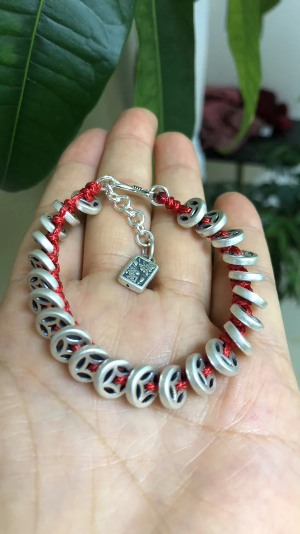 足银手链 足银钱币手链