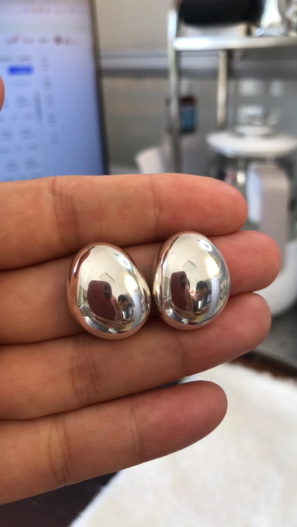 925银耳饰 纯银圆豆耳钉