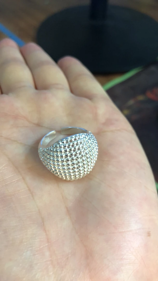 925银戒指 纯银手工时尚精美网球拍戒指