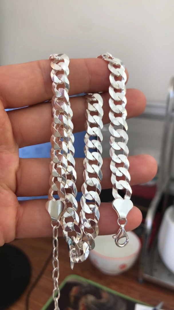 链子925银 纯银重工项链