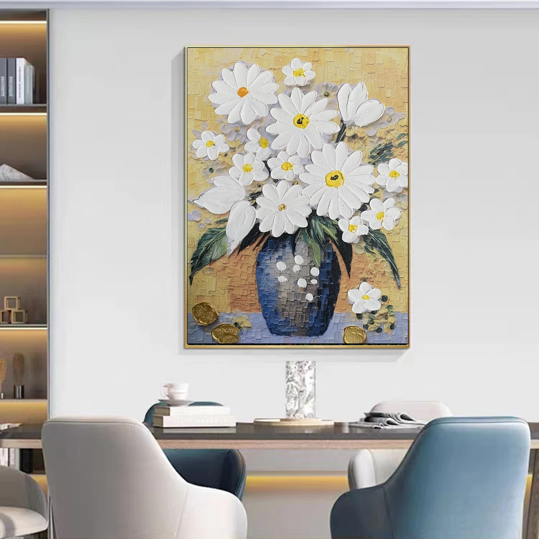 CT 444-12 花卉餐厅过道走廊手工装饰画沙发轻奢背景田园风