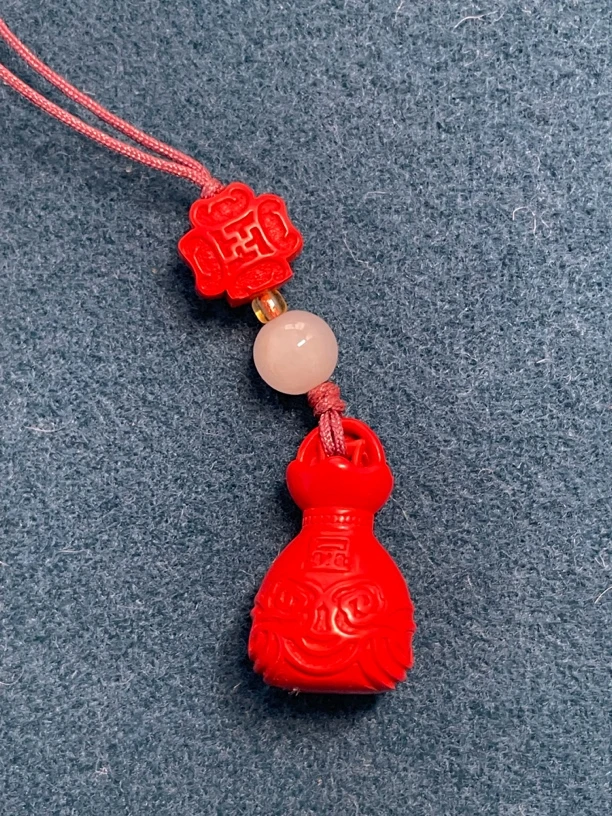 天然辰砂真朱砂福袋钱袋子包挂财神发财钥匙链手机链