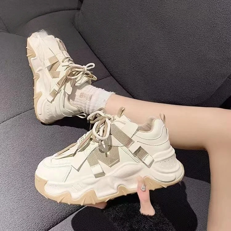 JW潮鞋显脚小老爹鞋女爆款港风高级感2023年春秋新款厚底休闲运