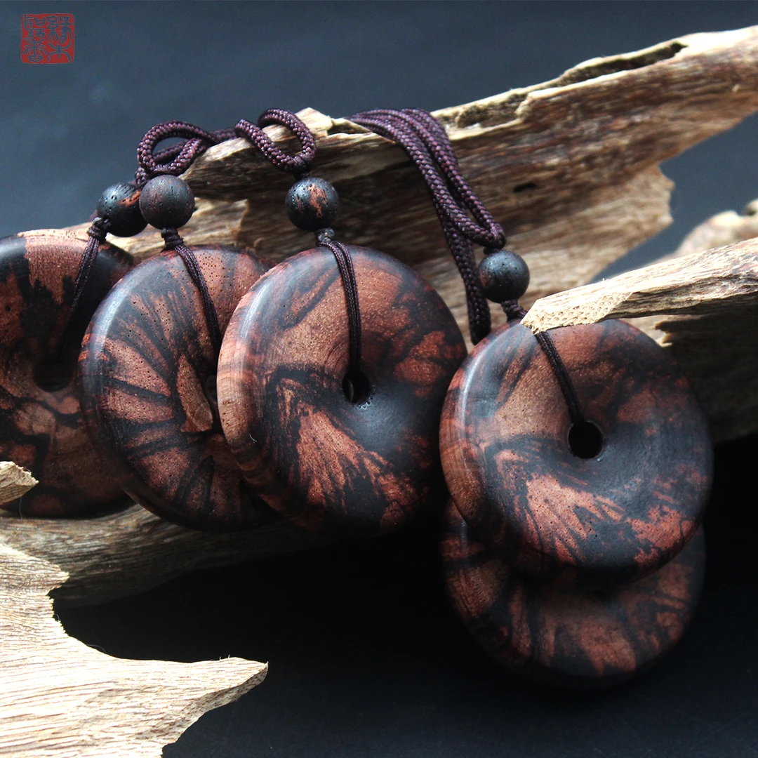 缘木听香岁岁平安 小叶降真平安扣挂坠 多样性发货一件