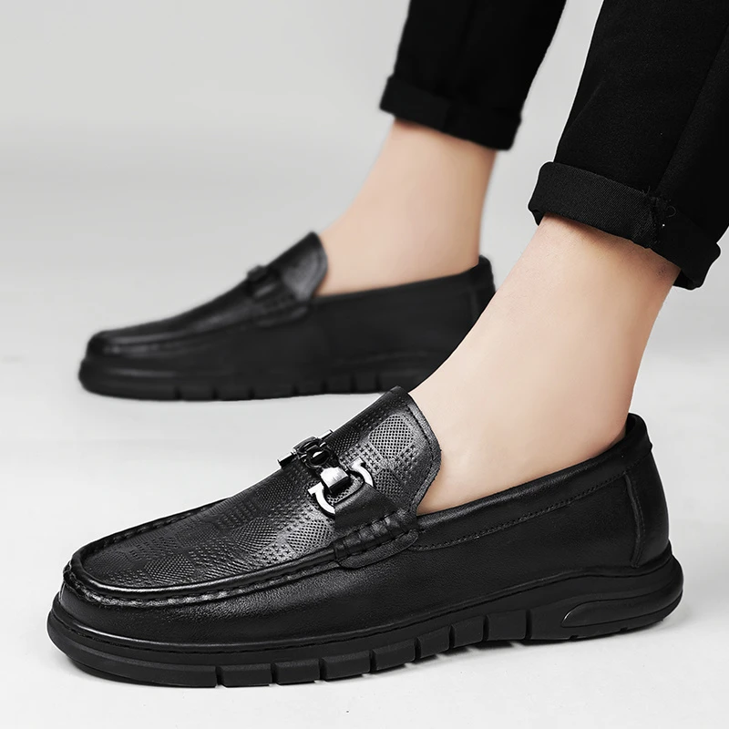 头层牛皮男士豆豆鞋时尚休闲鞋