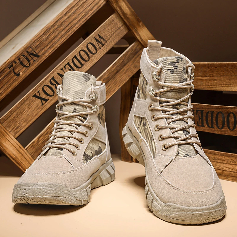 秋冬新款马丁靴时尚潮流高帮鞋迷彩工装靴高帮休闲鞋