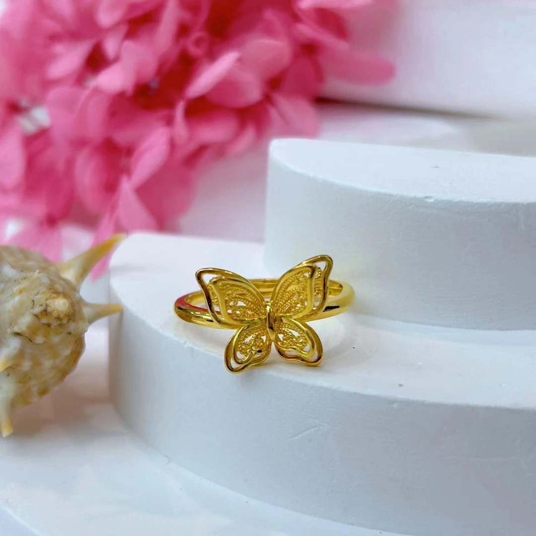 SUNFEEL/赛菲尔足金时尚蝴蝶戒指