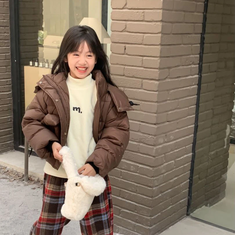 【暖呼呼】2023冬款新品韩版百搭简约女童半高领打底衫上衣8847