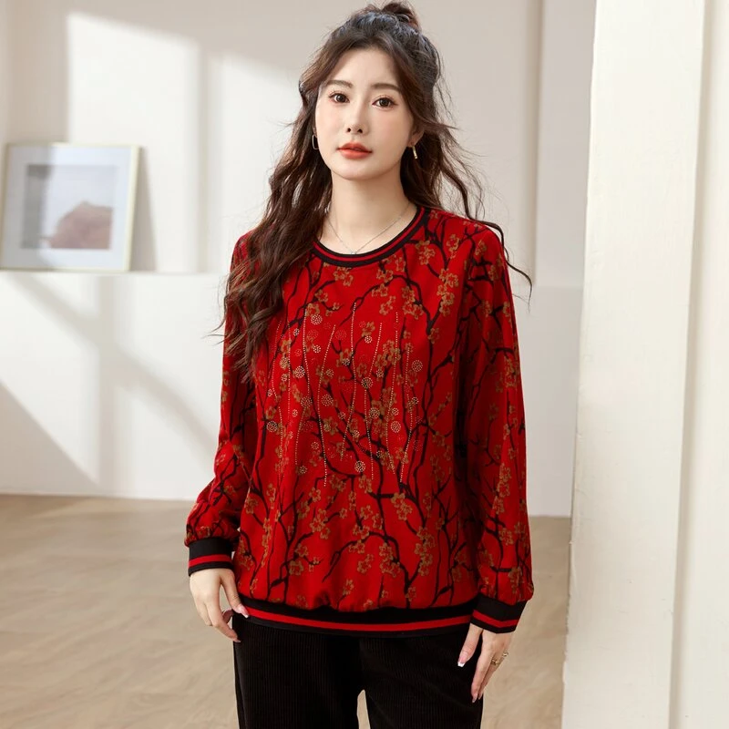 星梦情缘2024大码女装秋冬新款卫衣宽松显瘦遮肉加肥加大遮臀上衣