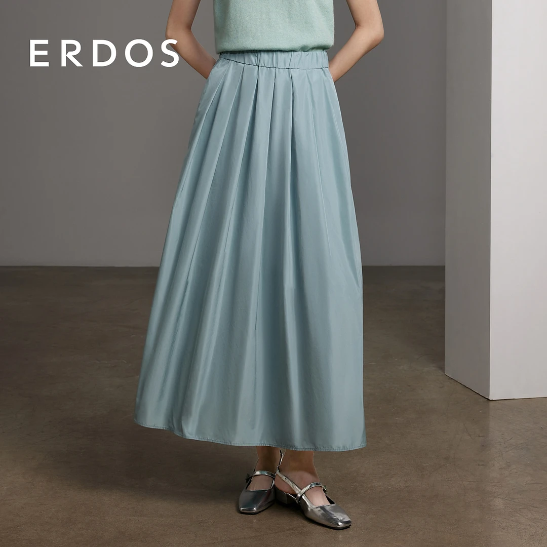 ERDOS 天青色易护理迷笛长度雅致伞裙半裙【音乐家】