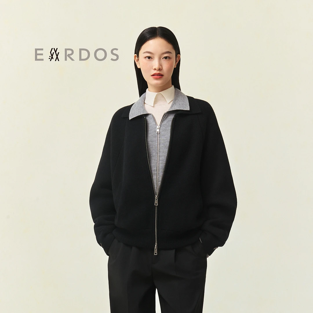 【刘雯联名系列】LIUWEN×ERDOS 男女同款翻领针织开衫外套