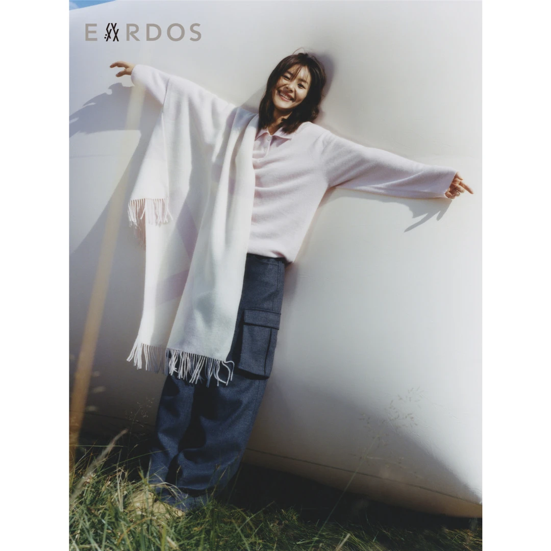 【刘雯联名款】LIUWEN×ERDOS UNISEX山羊绒POLO领针织衫男女同款