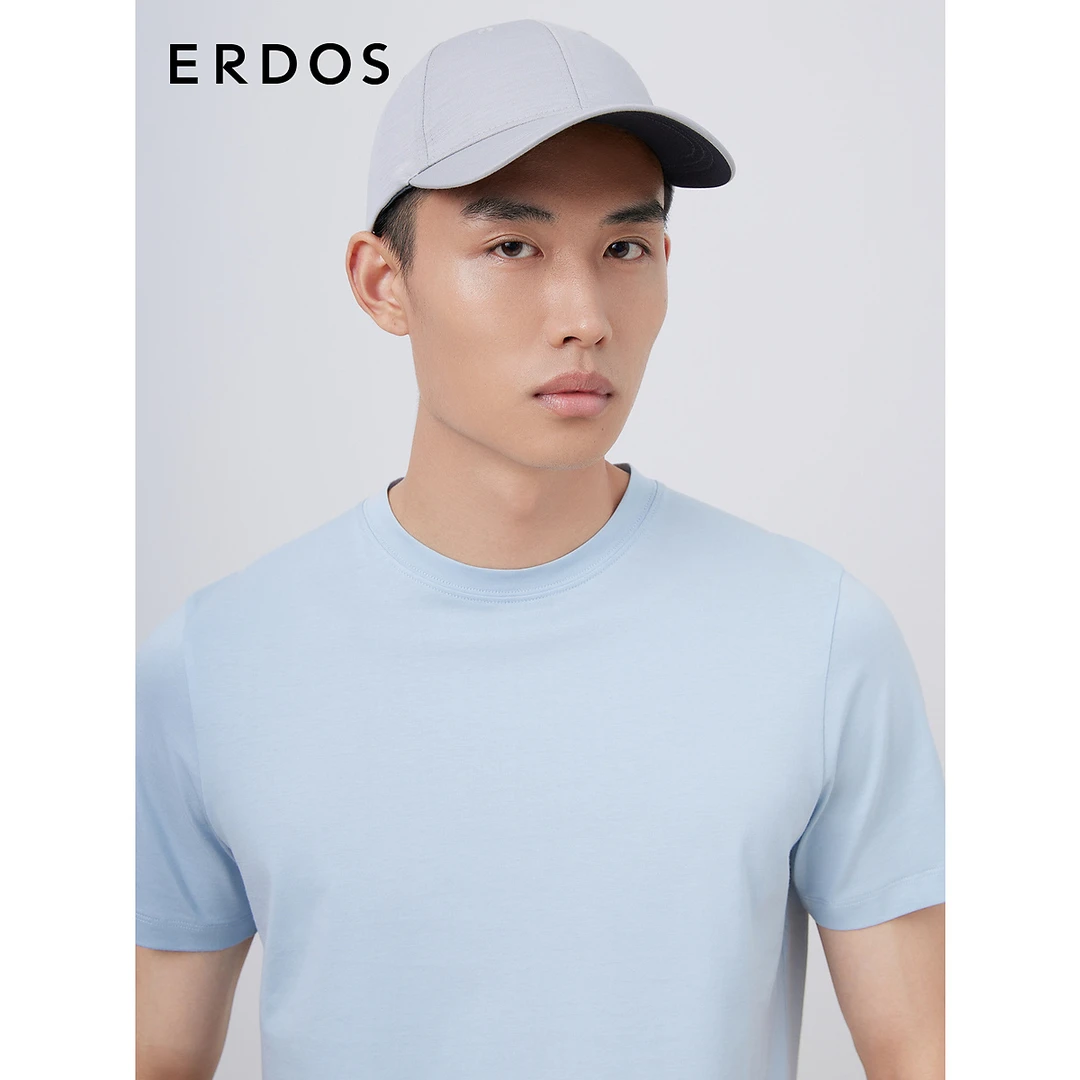 ERDOS 春夏男士棒球帽浅灰色鸭舌帽简约休闲运动男帽绵绵羊毛