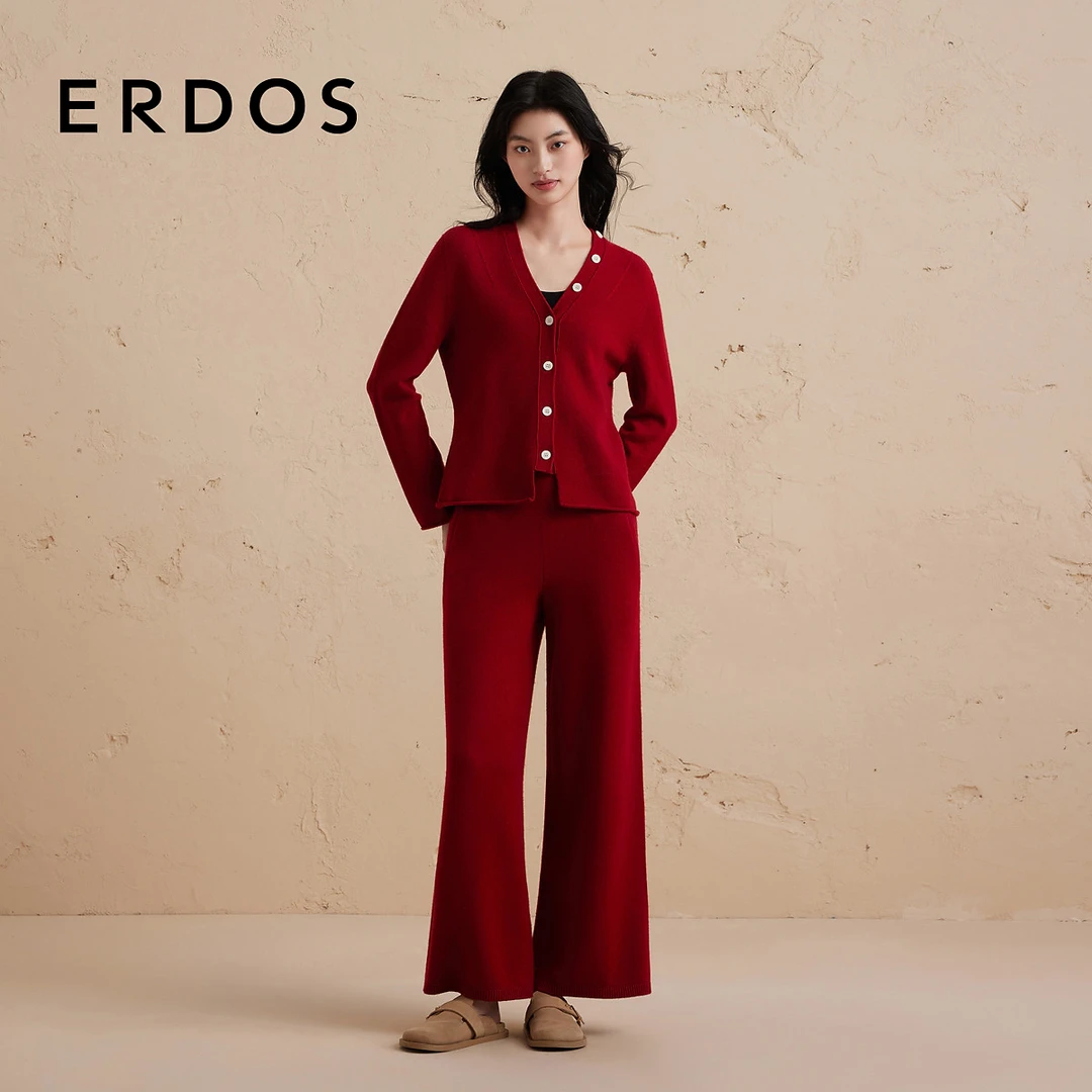 ERDOS 直筒修饰腿型女山羊绒长裤秋冬保暖【摩登教主】秋冬新品
