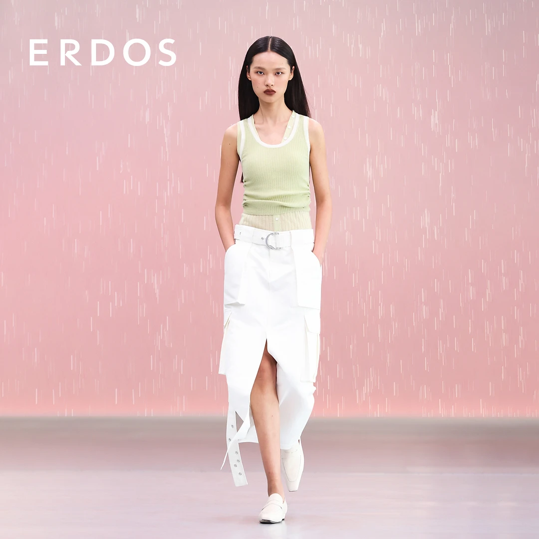 ERDOS 【秀场同款】丝绒精纺青提绿经典修身版型圆领女套背心