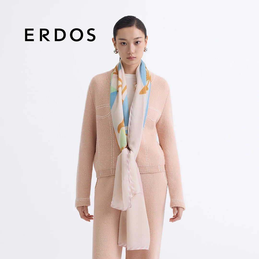 【精纺山羊绒披肩】ERDOS 气质优雅轻薄印花围巾外搭女25年春新品