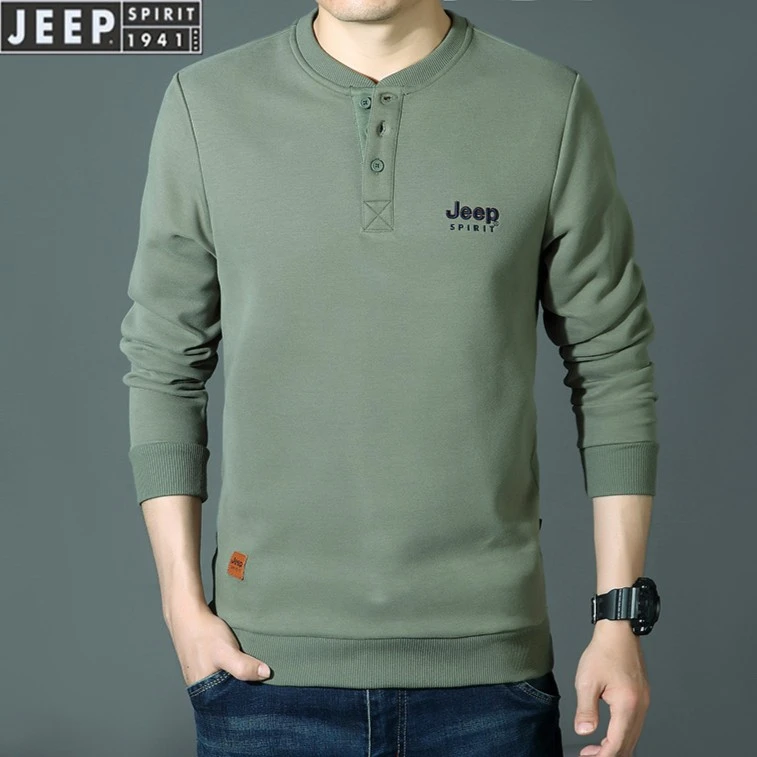 JEEPSPIRIT1941ESTD男士长袖t恤男圆领简约休闲打底衫男装上衣