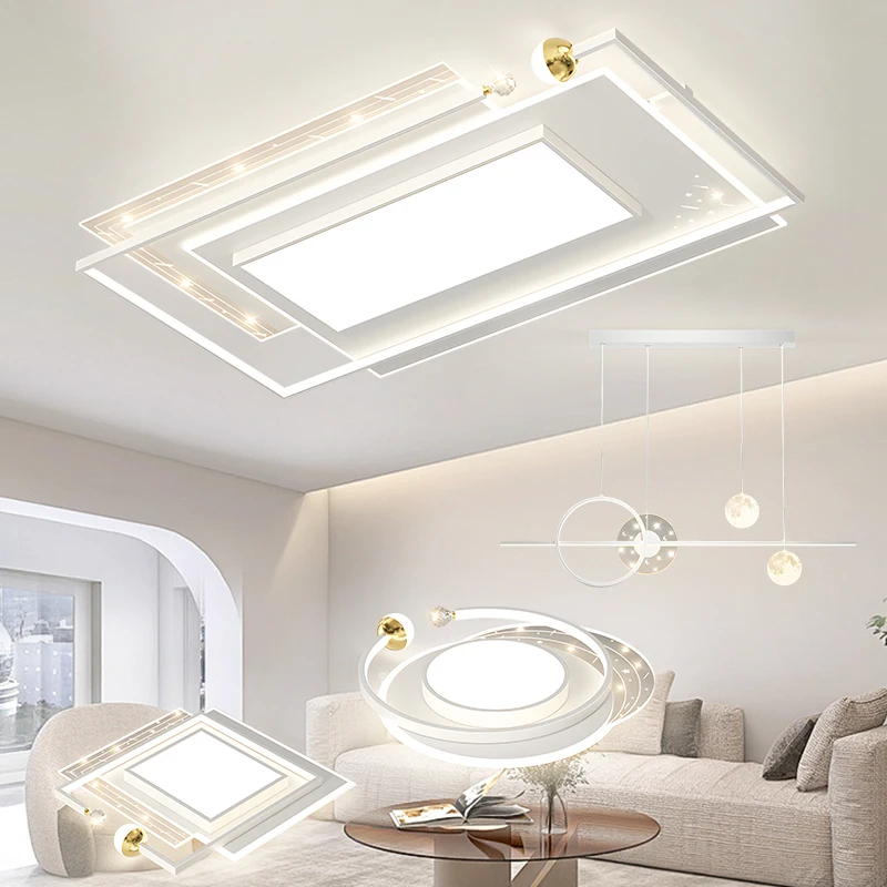 led灯餐厅灯厨房卧室灯长方形主卧室轻奢家用创意简约房间吸顶灯