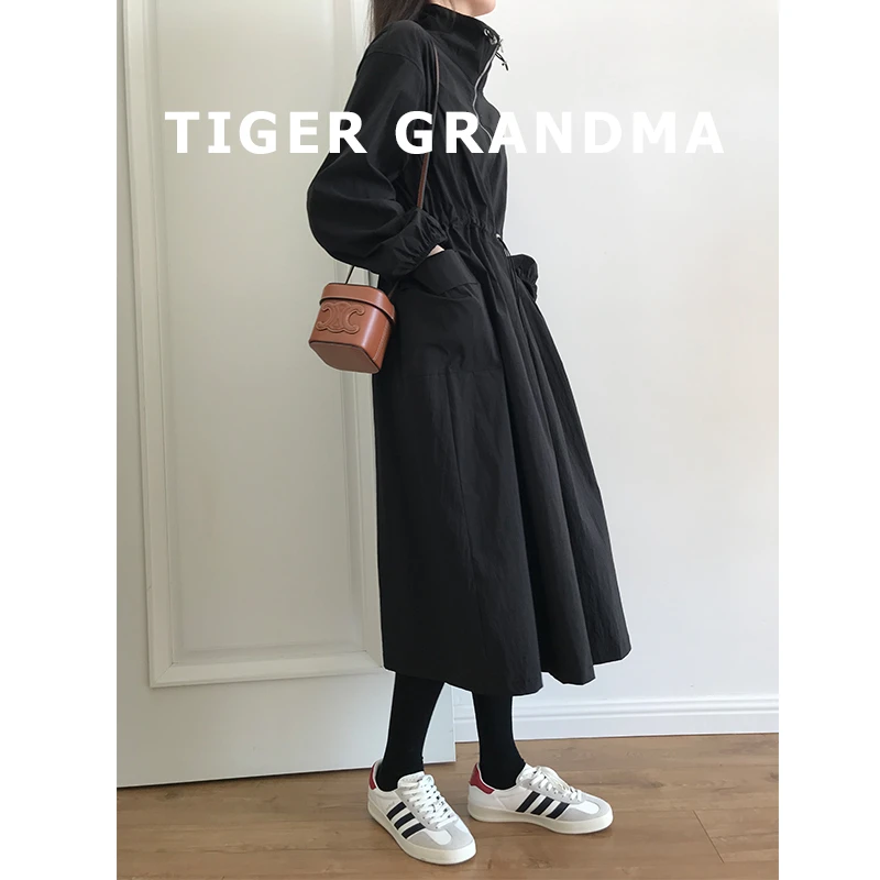 大奇TG 2403 户外风可收腰黑色连衣裙