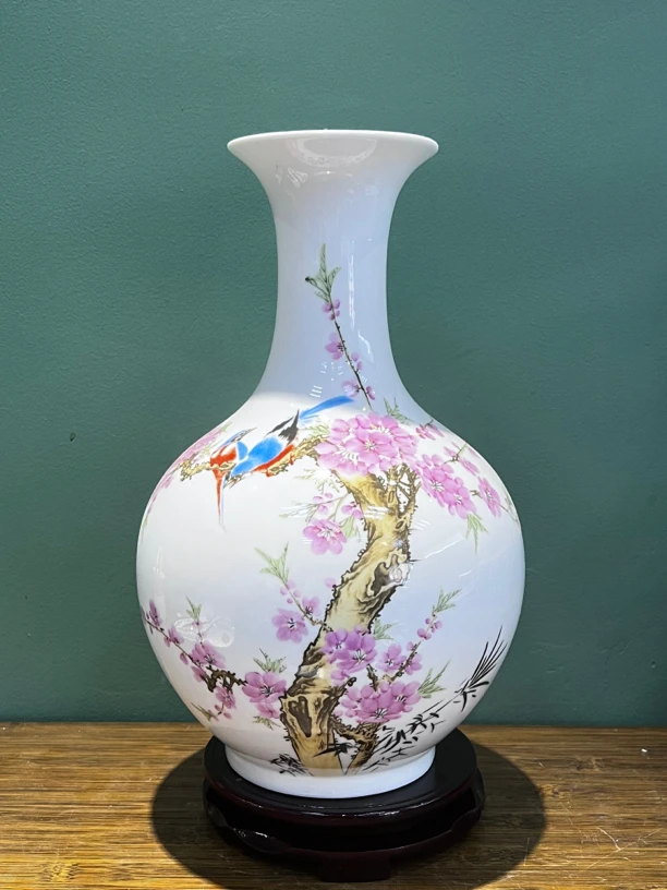 水点桃花 毛ZD陶瓷花瓶家庭摆件