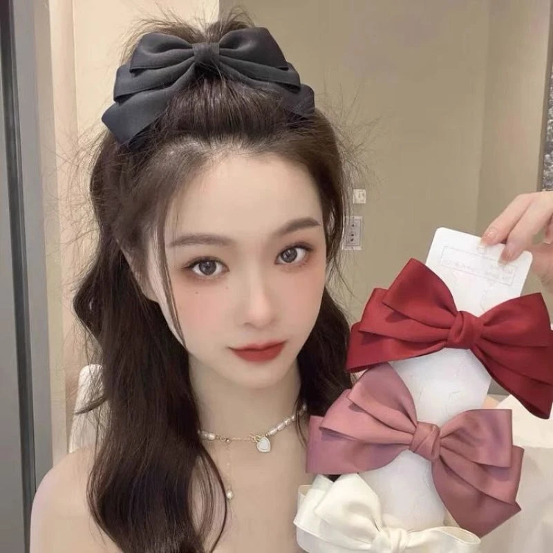 三层蝴蝶结发夹鸭嘴夹在逃公主发饰顶夹小红书推荐成人百搭头饰品