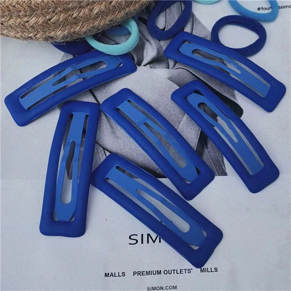 克莱因蓝发夹韩国ins简约基础外出发饰压发发夹少女百搭休闲头饰