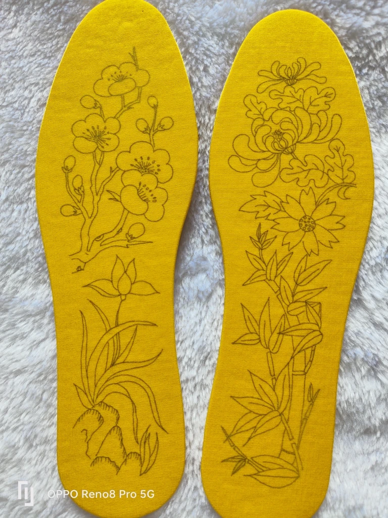 手工绣花鞋垫材料包，梅兰竹菊，带针带线，锦棉面，五层棉老粗贝贝布