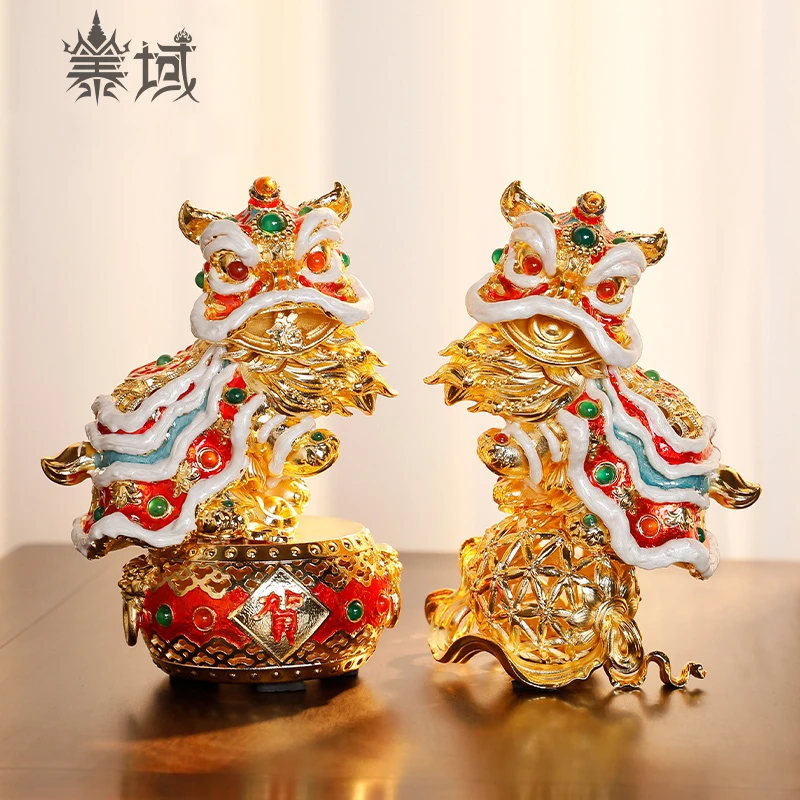 中式祥瑞醒狮摆件家用客厅卧室书房玄关装饰品工艺品A2-811